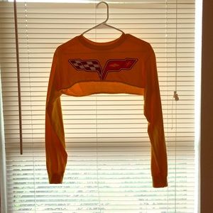 Corvette logo micro crop long sleeve